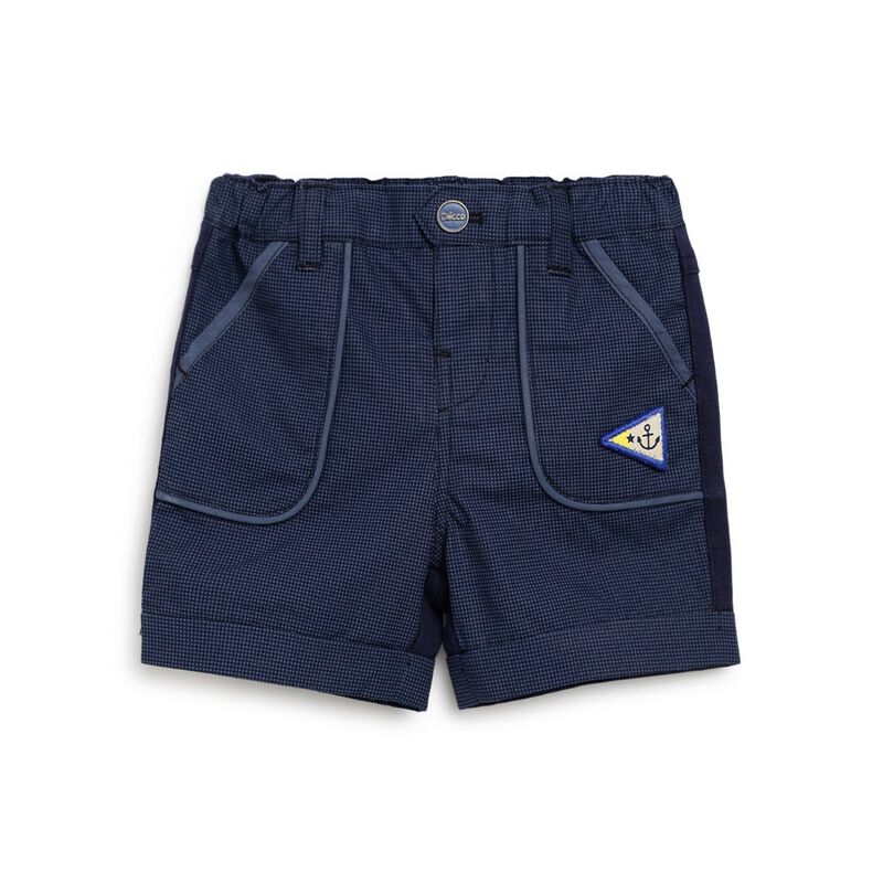Boys Medium Blue Short Woven Trousers image number null